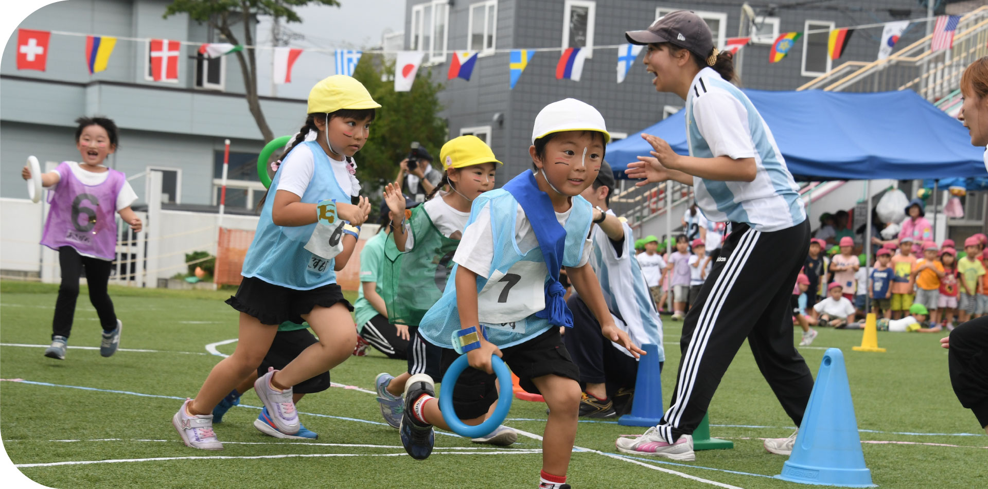 運動会も開催できる広々とした園庭